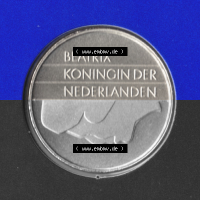 Münzen Niederlande Umlaufmünze 1982-2000, 1 Gulden, Bild mit Rückseite der Münze als Bildmaterial Sammlung