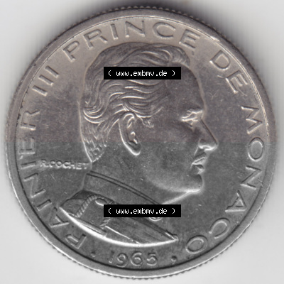 Münzen Monaco Umlaufmünze 1965-1995, 1/2 Fr, Franc, Franken Rainier III Prince de Monaco 1965 (2) Sammlung