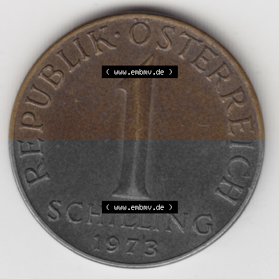 Münzen Österreich Umlaufmünze 1959-2001, 1 Schilling 1973, Bild mit Vorderseite der Münze aus Österreich als Bildmaterial,... Sammlung