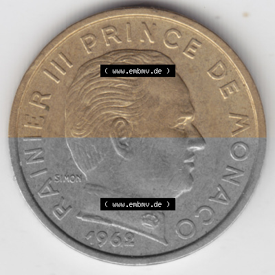 Münzen Monaco Umlaufmünze 1962-1995, 10 Centimes, Cent, Rainier III Prinze von Monaco 1962 (2) Sammlung