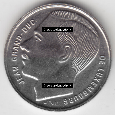 Münzen Luxemburg Umlaufmünze 1988-1995, 1 Franc - Franken 1988, Bild mit Rückseite der Münze als Bildmaterial Sammlung