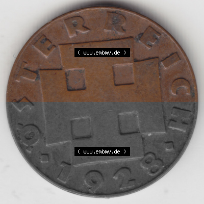 Münzen Österreich Umlaufmünze 1925-1938, 2 Groschen 1928, Bild mit Rückseite der österreichischen Münze als Bildmaterial,... Sammlung