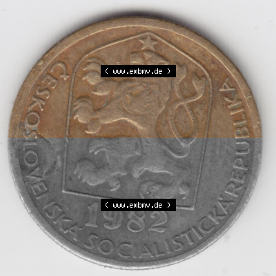 Münzen Tschechoslowakei Umlaufmünze 1972-1990 20 h, Heller, Haleru. Vorderseite der Münze aus Tschechoslowakei als Bildmaterial... Sammlung