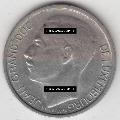 Münzen Luxemburg Umlaufmünze 1965-1984, 1 Franken - Francs 1965, Bild mit Rückseite der Münze als Bildmaterial Sammlung
