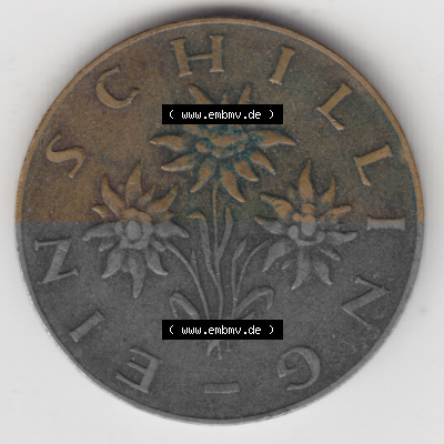 Münzen Österreich Umlaufmünze 1959-2001, 1 Schilling 1962, Bild mit Rückseite der österreichischen Münze als Bildmaterial,... Sammlung