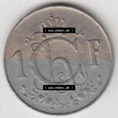 Münzen Luxemburg Umlaufmünze 1952-1964, 1 F, Franc, Franken 1962, Bild mit Vorderseite der Münze als Bildmaterial Sammlung