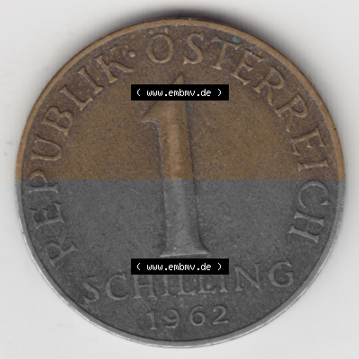 Münzen Österreich Umlaufmünze 1959-2001, 1 Schilling 1962, Bild mit Vorderseite der Münze aus Österreich als Bildmaterial,... Sammlung