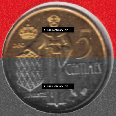Münzen Monaco Umlaufmünze 1976-1995, 5 Centimes 1995 (1) Sammlung