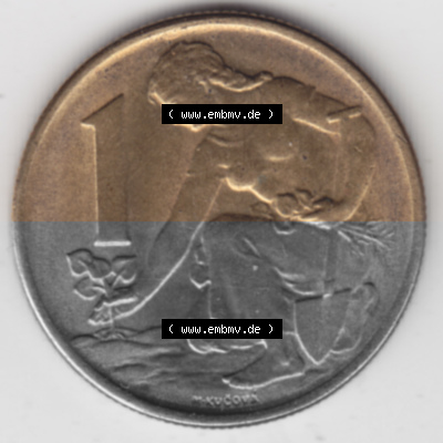 Münzen Tschechoslowakei Umlaufmünze 1961-1990, 1 Krone. Rückseite der Münze aus Tschechoslowakei als Bildmaterial für Sammler... Sammlung