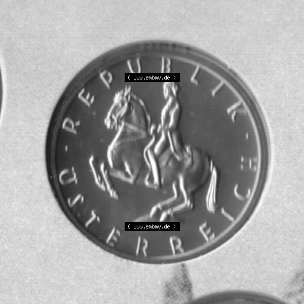 Grau bzw. s/w Münzen Österreich Umlaufmünze aus Münzsatz 1968-2001, 5 Schilling 2000, Bild mit Rückseite der österreichischen Münze als Bildmaterial, des Bildes zur... Sammlung Graustufen