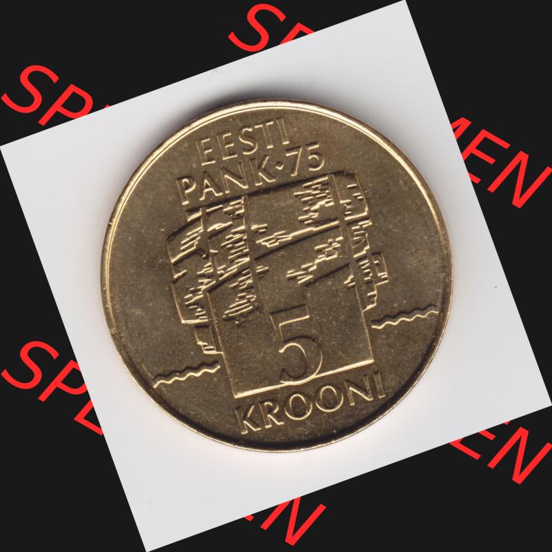 Münzen Estland Umlaufmünze 1994, 5 Krooni. Vorderseite der alten estländische Umlaufmünze aus Estland zum katalogisieren und verwalten im Münzen-Katalog Estland und... Sammlung