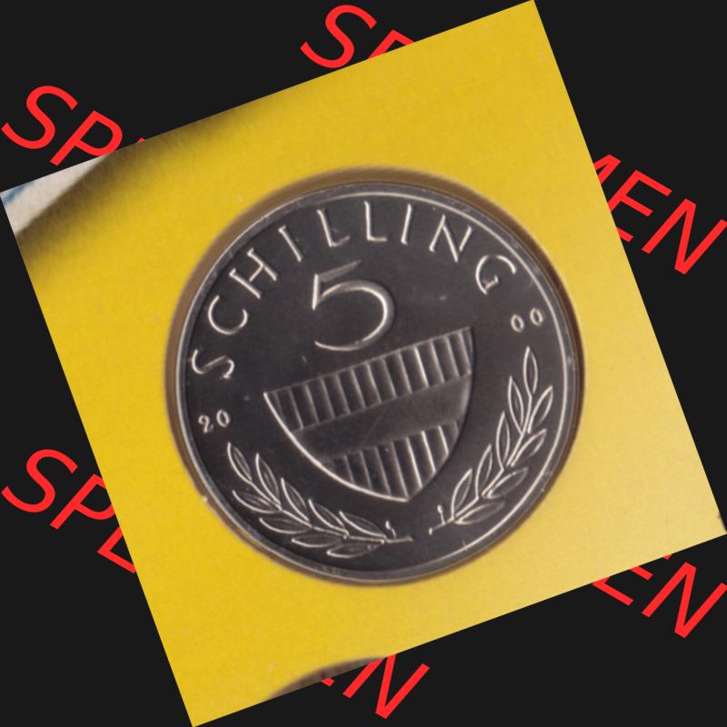 Münzen Österreich Umlaufmünze aus Münzsatz 1968-2001, 5 Schilling 2000, Bild mit Vorderseite der Münze aus Österreich als Bildmaterial, für dich selbst Sammlung