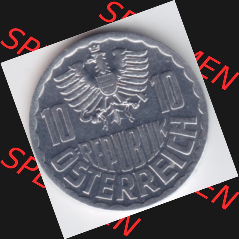 Münzen Österreich Umlaufmünze aus Münzsatz 1976, 10 Groschen, Bild mit Rückseite der österreichischen Münze als Bildmaterial, des Bildes zur deiner... Sammlung