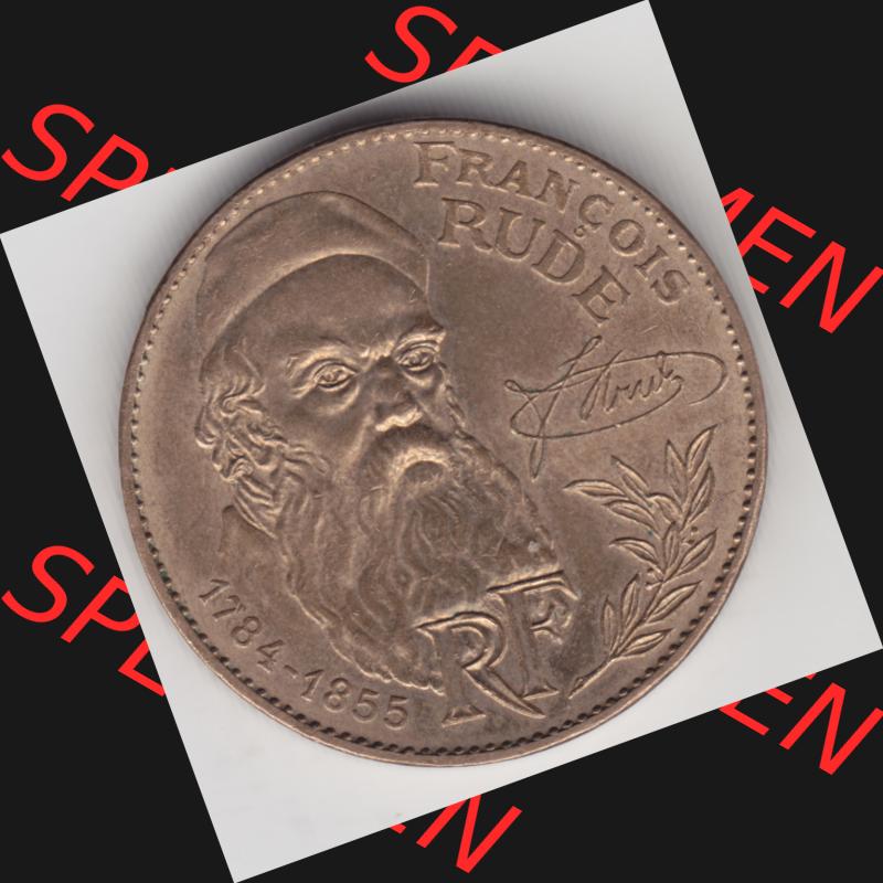 Münze Frankreich 1984-1984, 10 Francs Francois Rude. Vorderseite der alten französischen Umlaufmünze aus Frankreich in der Francs-Währung zum katalogisieren und verwalten... Sammlung