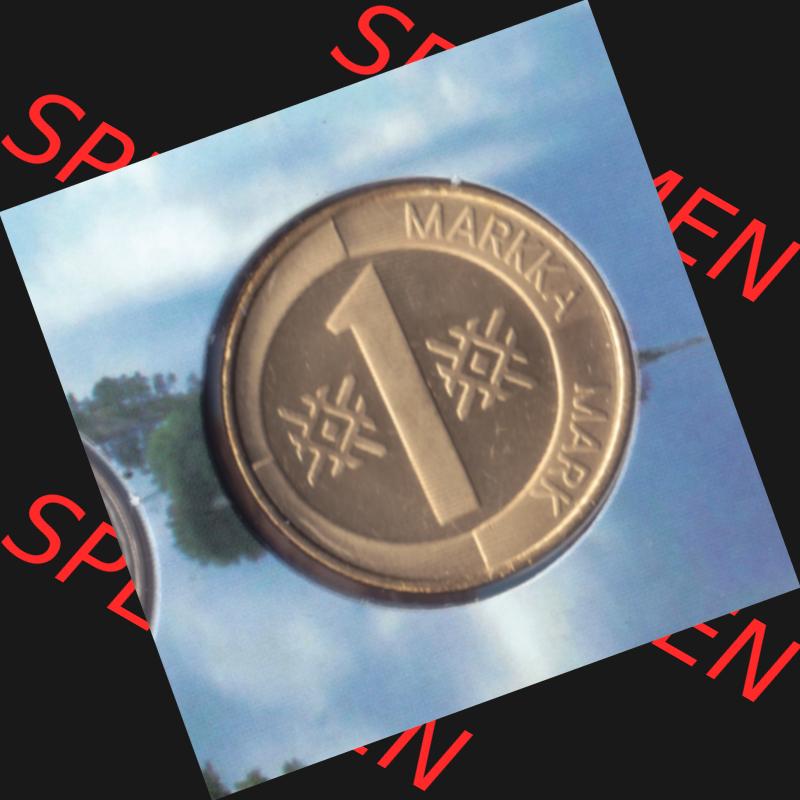 Münze Finnland 2001, 1 Markka, Mark. Vorderseite der alten finnischen Umlaufmünze aus Finnland SUOMI zum katalogisieren und verwalten im Münzen-Katalog Finnland mit Münzen-Verwaltung,... Sammlung