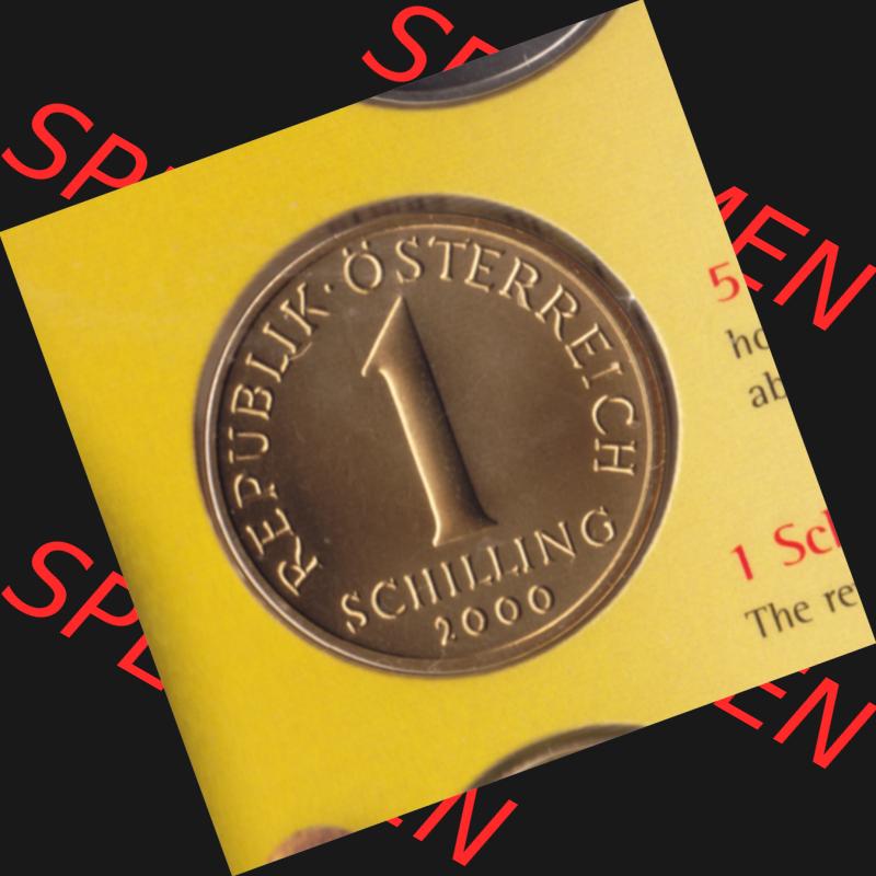 Münzen Österreich Umlaufmünze aus Münzsatz 1959-2001, 1 Schilling 2000, Bild mit Vorderseite der Münze aus Österreich als Bildmaterial, für dich selbst Sammlung