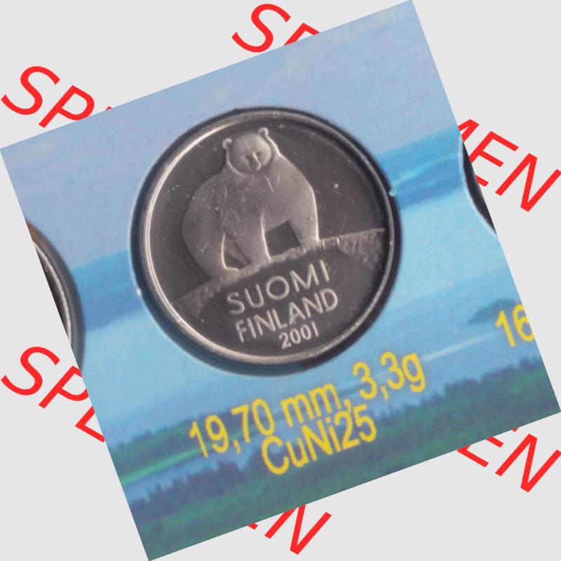 Münze Finnland 2001 50 Penni, Penniä. Rückseite der alten finnischen Umlaufmünze aus Finnland SUOMI zum katalogisieren und verwalten im Münzen-Katalog Finnland mit... Sammlung