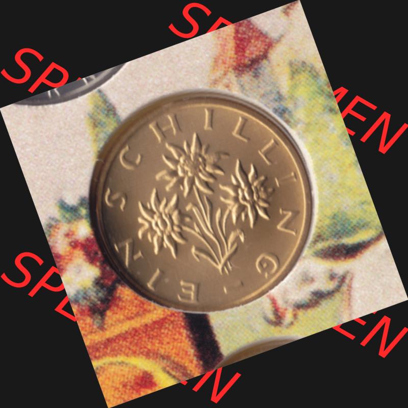 Münzen Österreich Umlaufmünze aus Münzsatz 1959-2001, 1 Schilling 2000, Bild mit Rückseite der österreichischen Münze als Bildmaterial, des Bildes zur... Sammlung