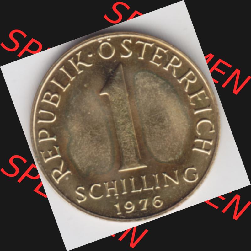 Münzen Österreich Umlaufmünze aus Münzsatz 1976, 1 Schilling, Bild mit Vorderseite der Münze aus Österreich als Bildmaterial, für dich selbst Sammlung