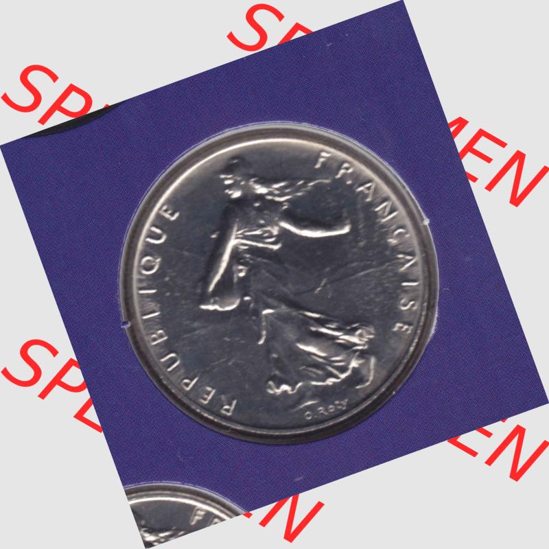 Münze Frankreich 2000, 1 Francs. Rückseite der alten französischen Umlaufmünze aus Frankreich in der Francs-Währung zum katalogisieren und verwalten im Münzen-Katalog... Sammlung