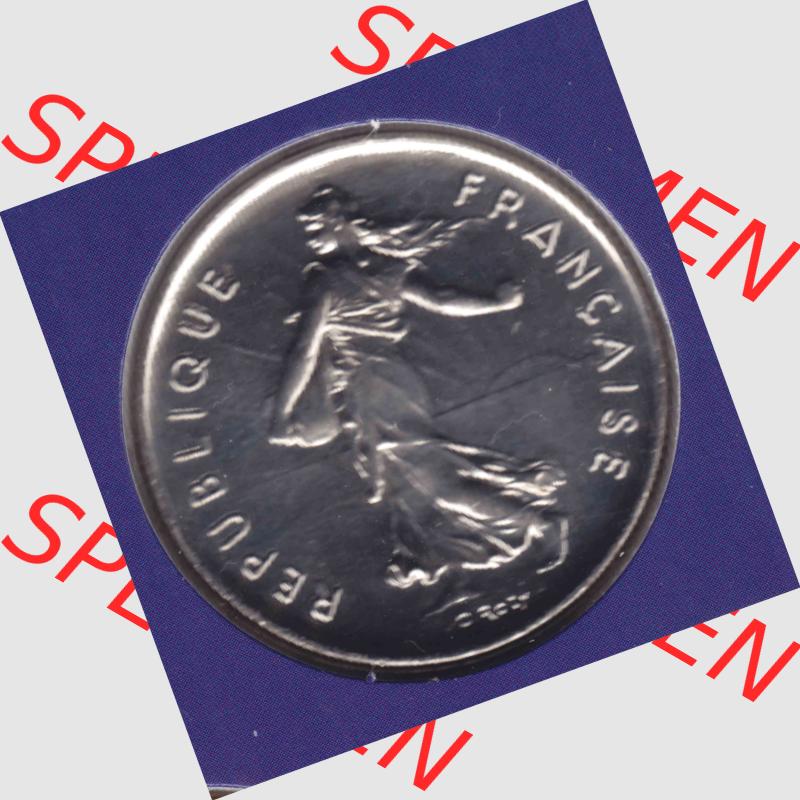 Münze Frankreich 2000, 2 Francs. Rückseite der alten französischen Umlaufmünze aus Frankreich in der Francs-Währung zum katalogisieren und verwalten im Münzen-Katalog... Sammlung