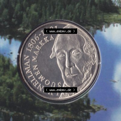 Münze Finnland 2001, Kursmünzensatz-Medaille. Rückseite der alten finnischen Umlaufmünze aus Finnland SUOMI zum katalogisieren und verwalten im Münzen-Katalog Finnland... Sammlung