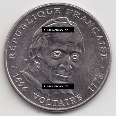 Münze Frankreich 1994-1994, 5 Francs Liberte Egalite Fraternite. Rückseite der alten französischen Umlaufmünze aus Frankreich in der Francs-Währung zum katalogisieren... Sammlung