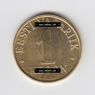 Münzen Estland Umlaufmünze 2006, 1 Kroon. Vorderseite der alten estländische Umlaufmünze aus Estland zum katalogisieren und verwalten im Münzen-Katalog Estland und... Sammlung