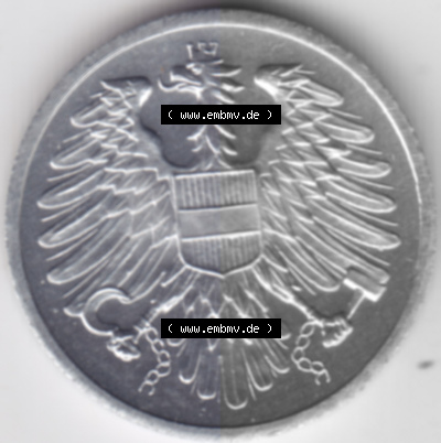 Münzen Österreich Umlaufmünze aus Münzsatz 1976, 2 Groschen, Bild mit Rückseite der österreichischen Münze als Bildmaterial,... Sammlung