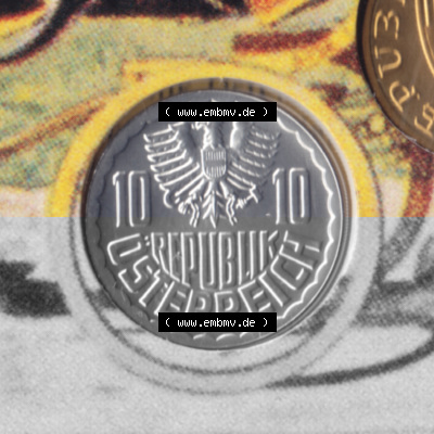 Münzen Österreich Umlaufmünze aus Münzsatz 1951-2001 10 Groschen 2000, Bild mit Rückseite der österreichischen Münze als... Sammlung