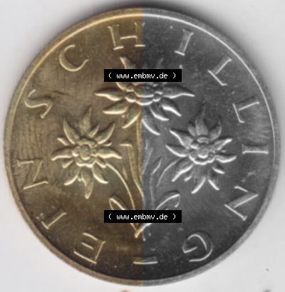 Münzen Österreich Umlaufmünze aus Münzsatz 1976, 1 Schilling, Bild mit Rückseite der österreichischen Münze als Bildmaterial,... Sammlung
