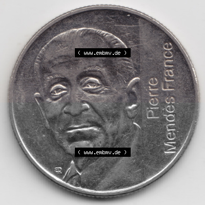 Münze Frankreich 1992-1992, 000500. 5 Francs Franken in Nickel (3) Sammlung