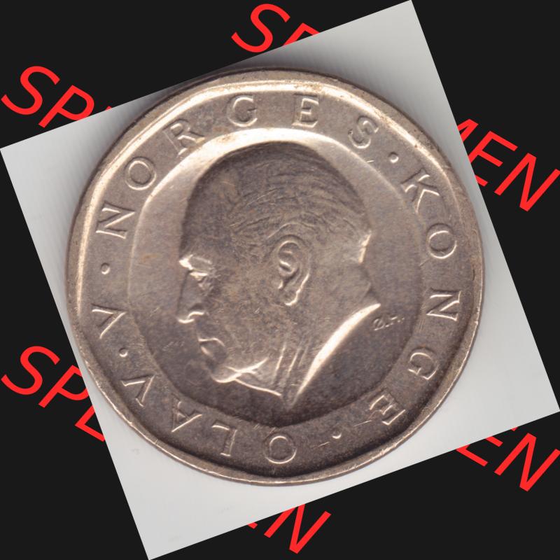Münzen Norwegen Umlaufmünze 1983-1991, 10 KR Kroner, Kronen 1991, Bild mit Rückseite der norwegischen Münze als Bildmaterial, des Bildes zur deiner Nutzung Sammlung