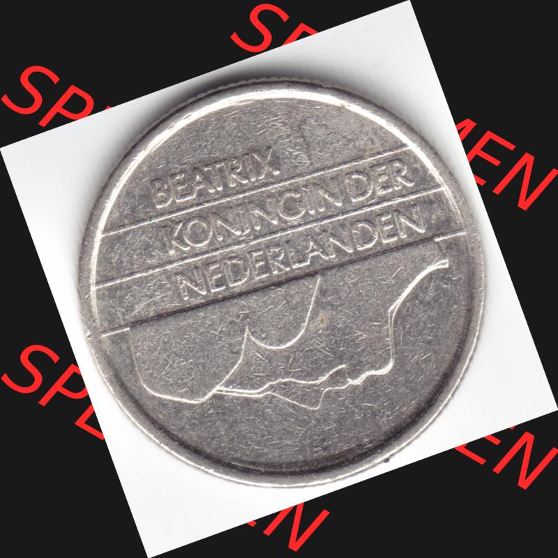 Münzen Niederlande Umlaufmünze 1986, 25 Cent, Bild mit Vorderseite der Münze als Bildmaterial Sammlung