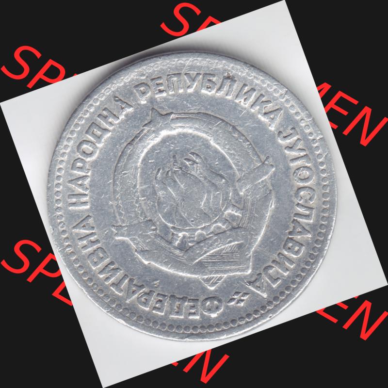 Münzen Jugoslawien Umlaufmünze 1953, 5 Dinara, Bild mit Rückseite der Münze zum Download Sammlung
