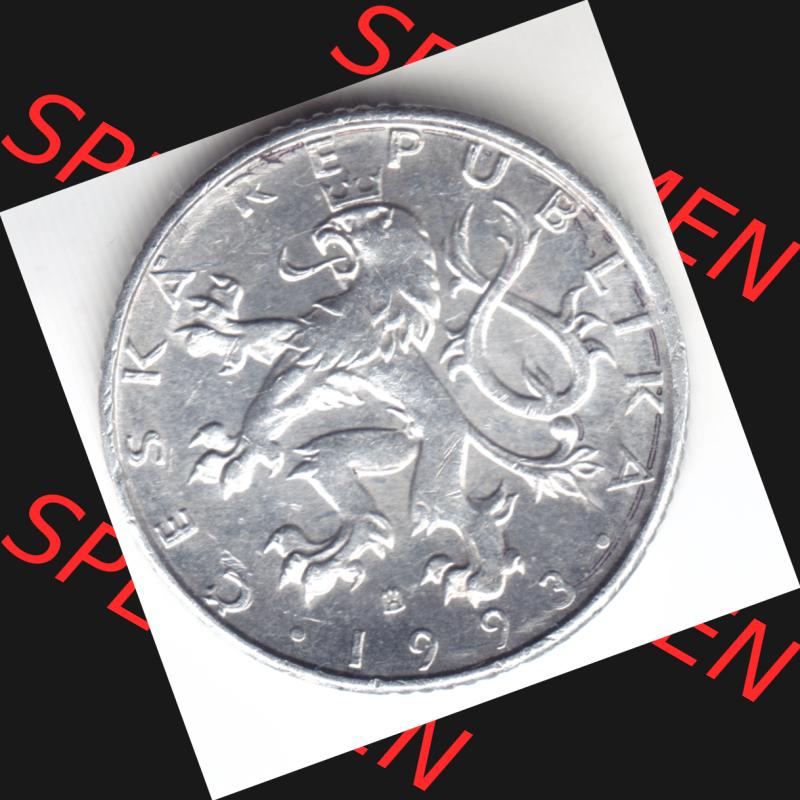 Münzen Tschechoslowakei Umlaufmünze 1993. Vorderseite der Münze aus Tschechoslowakei als Bildmaterial für Sammler und Münzen-Webseiten hier im online Katalog und Datenbank... Sammlung