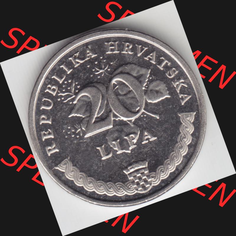 Münzen Kroatien Umlaufmünze 2011, 20 Lipa Hrvatska, Bild mit Rückseite der Münze als Bildmaterial Sammlung