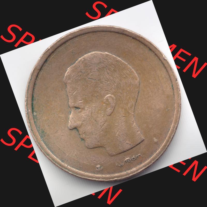 Münzen Belgien Umlaufmünze 1981. Rückseite der alten belgischen Francs Umlaufmünze aus Belgien vor Einführung der Euromünzen in Belgien zum katalogisieren und verwalten... Sammlung