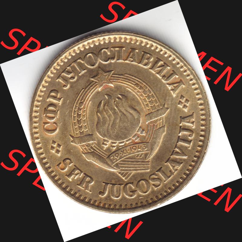 Münzen Jugoslawien Umlaufmünze 1975, 50 Para, Par, Napa, Bild mit Rückseite der Münze als Bildmaterial Sammlung