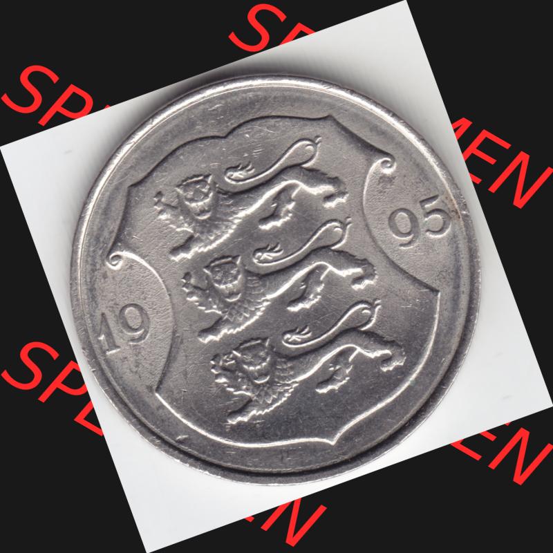 Münzen Estland Umlaufmünze 1995, 1 Kroon Vabariik. Rückseite der alten estländische Umlaufmünze aus Estland zum katalogisieren und verwalten im Münzen-Katalog... Sammlung