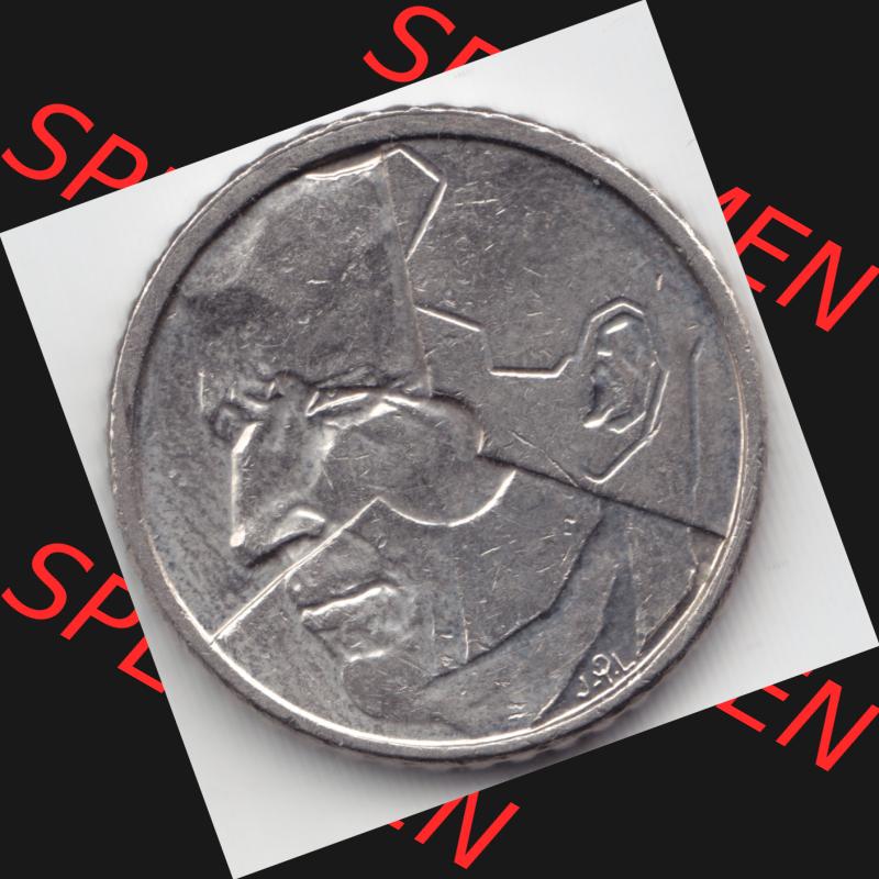 Münzen Belgien Umlaufmünze 1992. Vorderseite der alten belgischen Francs Umlaufmünze aus Belgien vor Einführung der Euromünzen in Belgien zum katalogisieren und verwalten... Sammlung
