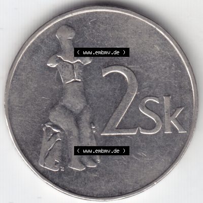 Münzen Slowenien Umlaufmünze 1993, 2 Sk (1) Sammlung