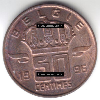 Münzen Belgien Umlaufmünze 1941. Vorderseite der alten belgischen Francs Umlaufmünze aus Belgien vor Einführung der Euromünzen in Belgien zum katalogisieren und verwalten... Sammlung