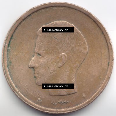 Münzen Belgien Umlaufmünze 1981. Rückseite der alten belgischen Francs Umlaufmünze aus Belgien vor Einführung der Euromünzen in Belgien zum katalogisieren und verwalten... Sammlung