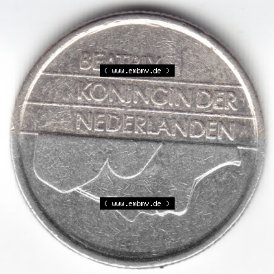Münzen Niederlande Umlaufmünze 1986, 25 Cent, Bild mit Vorderseite der Münze als Bildmaterial Sammlung
