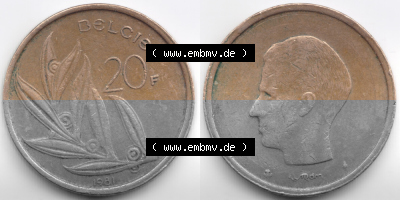 Belgien vor Einführung der Euromünzen in Belgien Sammlung