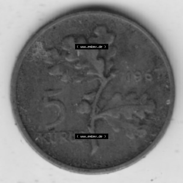 Grau bzw. s/w Münzen Türkei Umlaufmünze 1958-1968, 5 Kurus 1967. Rückseite der Münze der Türkei als Bildmaterial für Sammler und Münzen-Webseiten hier im online Katalog... Sammlung Graustufen