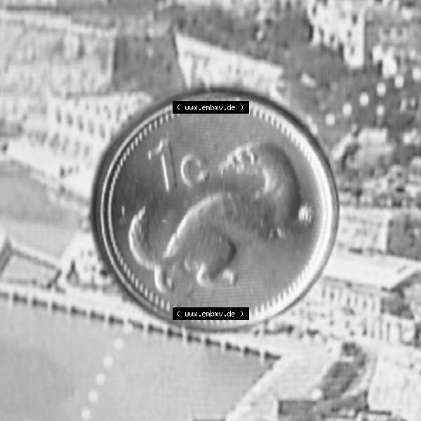 Grau bzw. s/w Münzen Malta Umlaufmünze 1991-2007, 1 Cent 2007, Rückseite Sammlung Graustufen