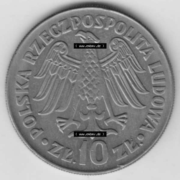 Grau bzw. s/w Münzen Polen Gedenkmünze 1964-1964, 10 Zloty 600. Jahrestag der Jagiellone Universität (1) Sammlung Graustufen