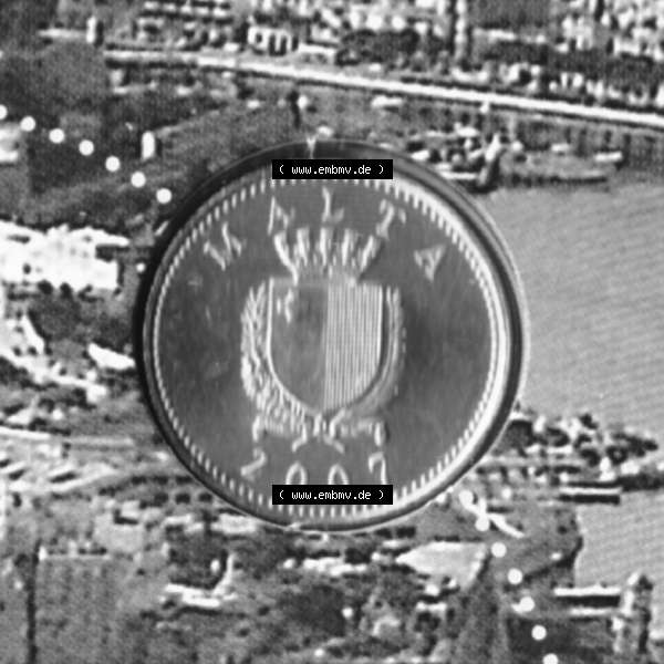 Grau bzw. s/w Münzen Malta Umlaufmünze 1991-2007, 1 Cent 2007, Vorderseite Sammlung Graustufen